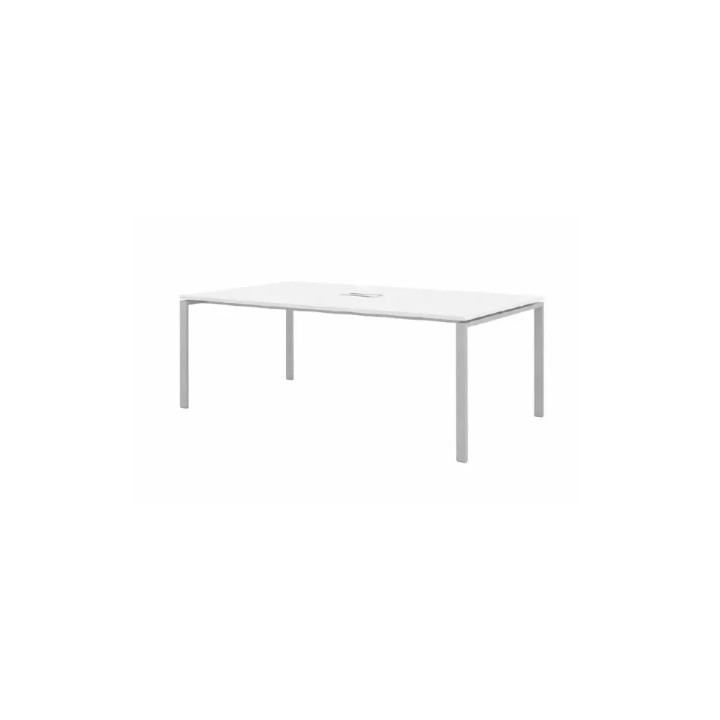 Mesa de Reunião EATON - 6 a 12 Lugares (1800 x 1000 x 750 mm, Novolam Branco, Preto)