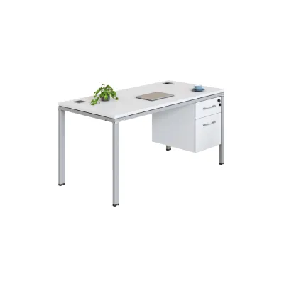 Secretária Individual EATON C2 (1200 x 600 x 750 mm, Preto, Novolam Branco)