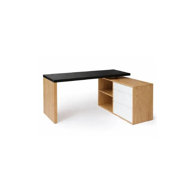 Secretária Executiva Meladesk C6 (1400 x 600 x 750 mm, Novolam Branco)